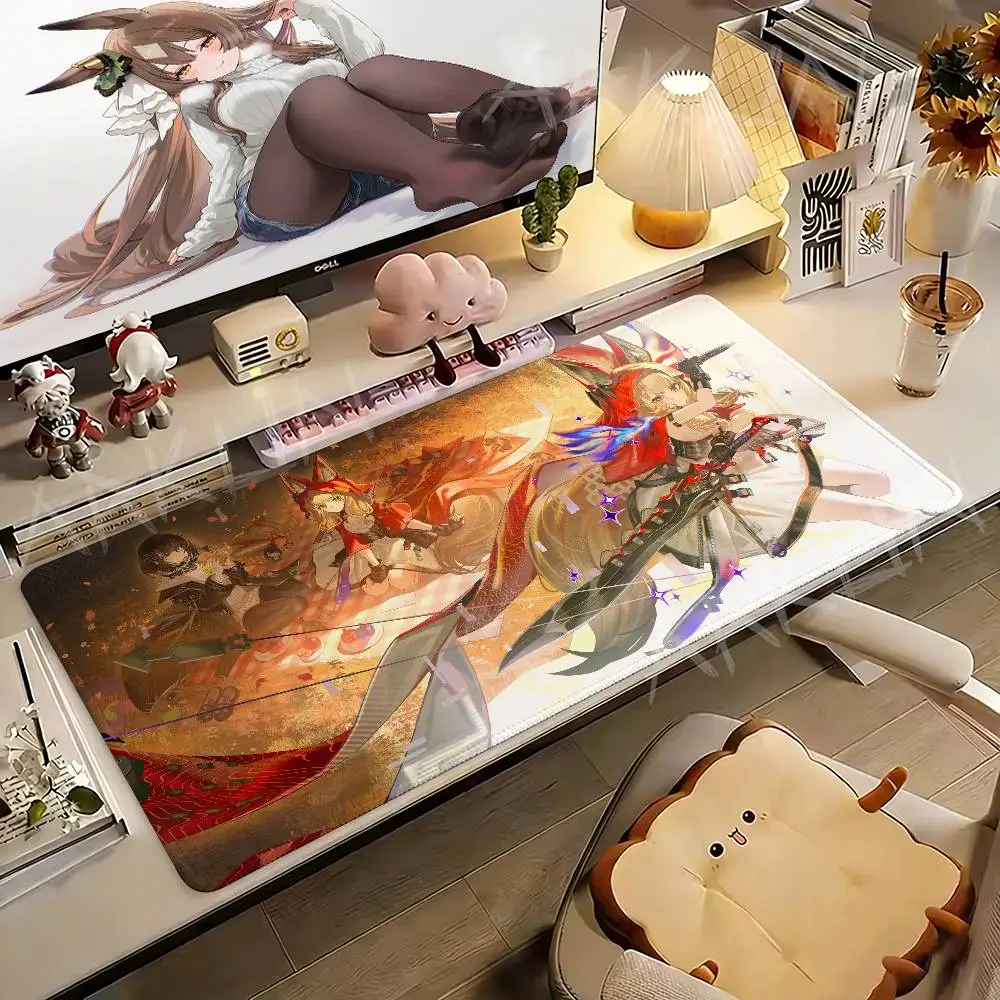 Fashion Video Gaming Arknights Endfield Kawaii Girl Rossi Large Gaming Mouse Pad XXL 900X400 Gamer Computer Table Mat