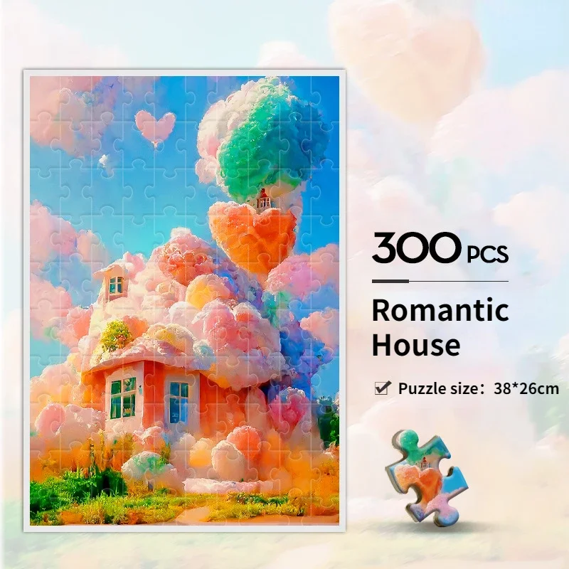 300 قطعة بازل قطع رائعة 38x26 سنتيمتر الكبار والأطفال التعليمية اليدوية لتقوم بها بنفسك لعبة مع جدار معلق ميزة هدية صندوق