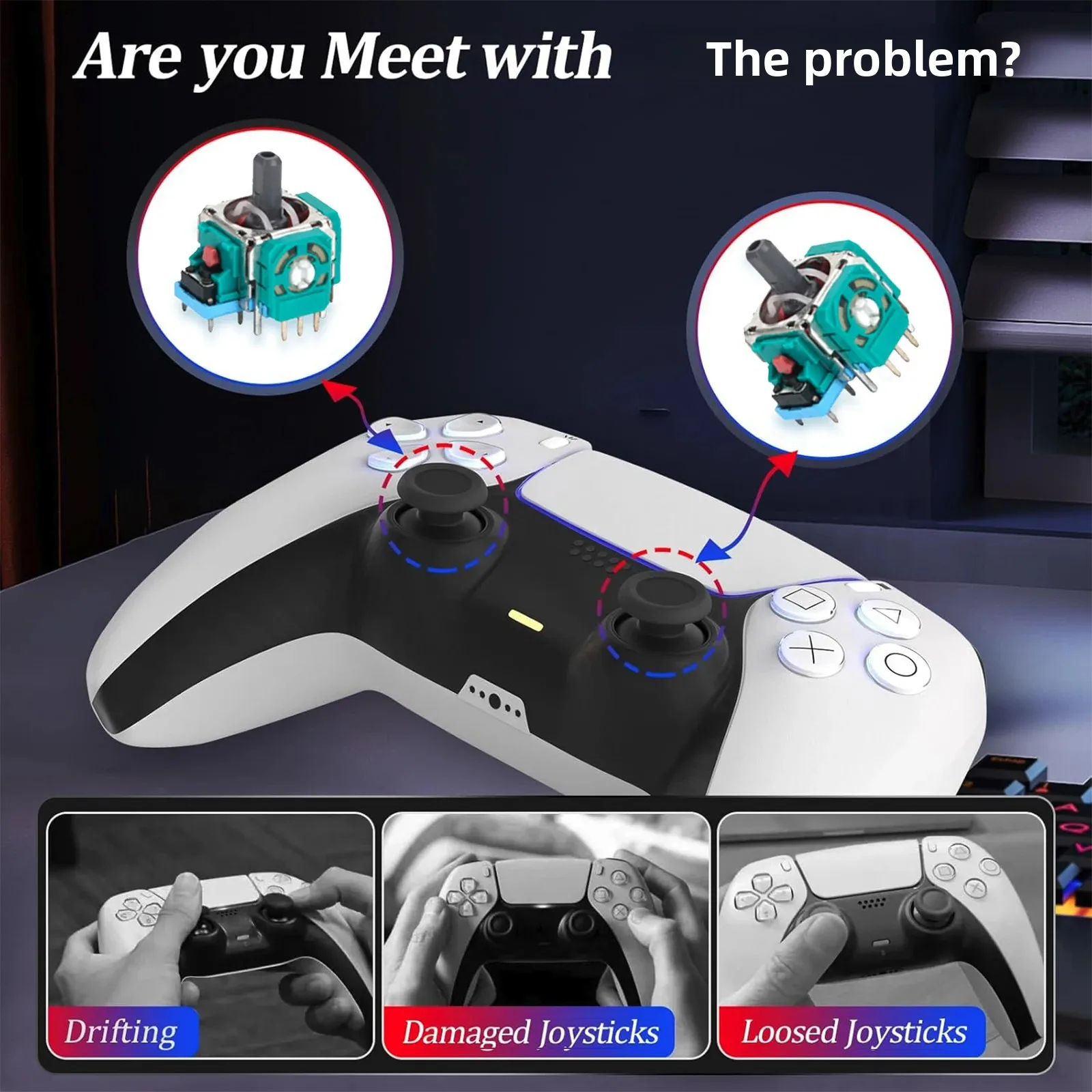 3D Analog Joystick Replacement for Playstation 5 DualSense PS5 Controller Accessories Thumb Sticks with Repair Parts Kit - Image 2