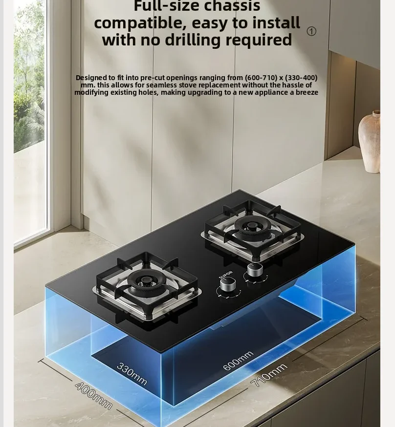 

Газовая плита SUPOR из нержавеющей стали с двумя конфорками для дома, для сжиженного и природного газа, встраиваемая варочная панель QBL