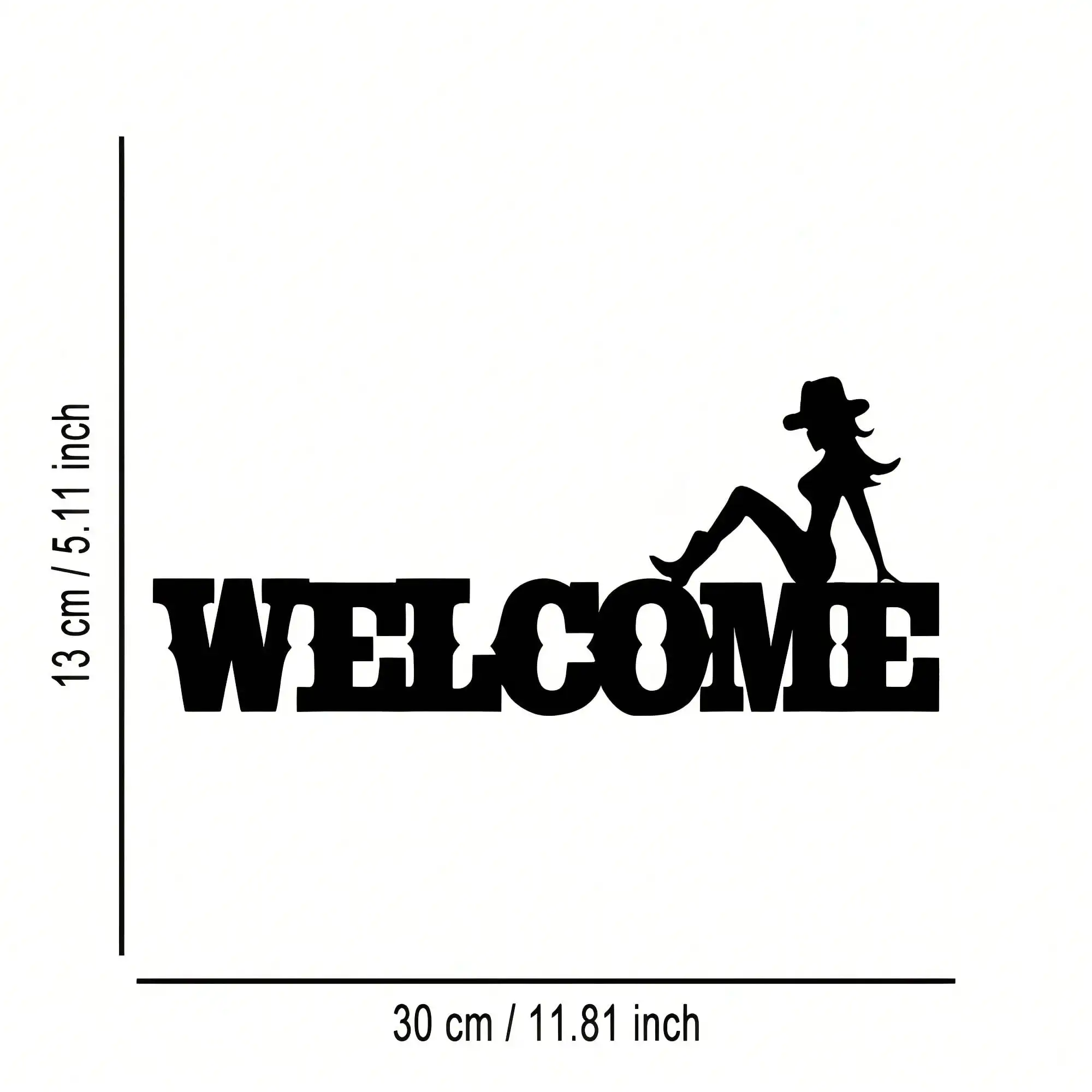 CIFBUY Metal Wall Decor Welcome Sign Iron Art Home Office Hanging Ornament Reusable Living Room Cafe Bar Hotel Gift
