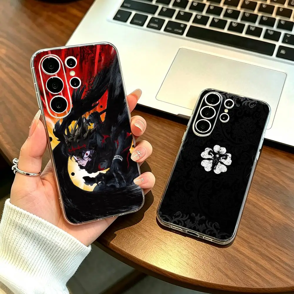 Anime B-Black Clover Phone Case For Samsung S25,S24,S21,S22,S23,S30,Ultra,S20,Plus,Fe Transparent Cover