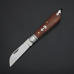 XUANFENG Outdoor Folding Knife Camping Barbecue Fruit Knife Yellow Sandalwood Handle Camping EDC Knife
