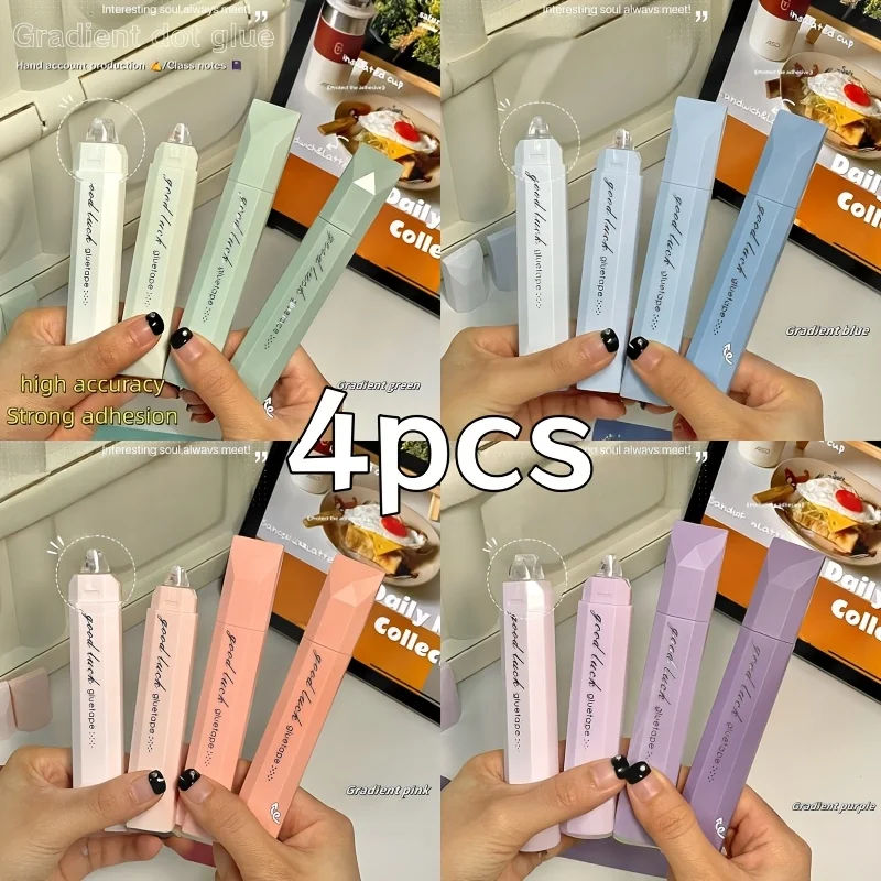 4pcs/set Waterproof Glue Tape | PP Material | Double-Sided Adhesive, Crafts,Ideal for Creating Journals, Taking Class Notes view 5