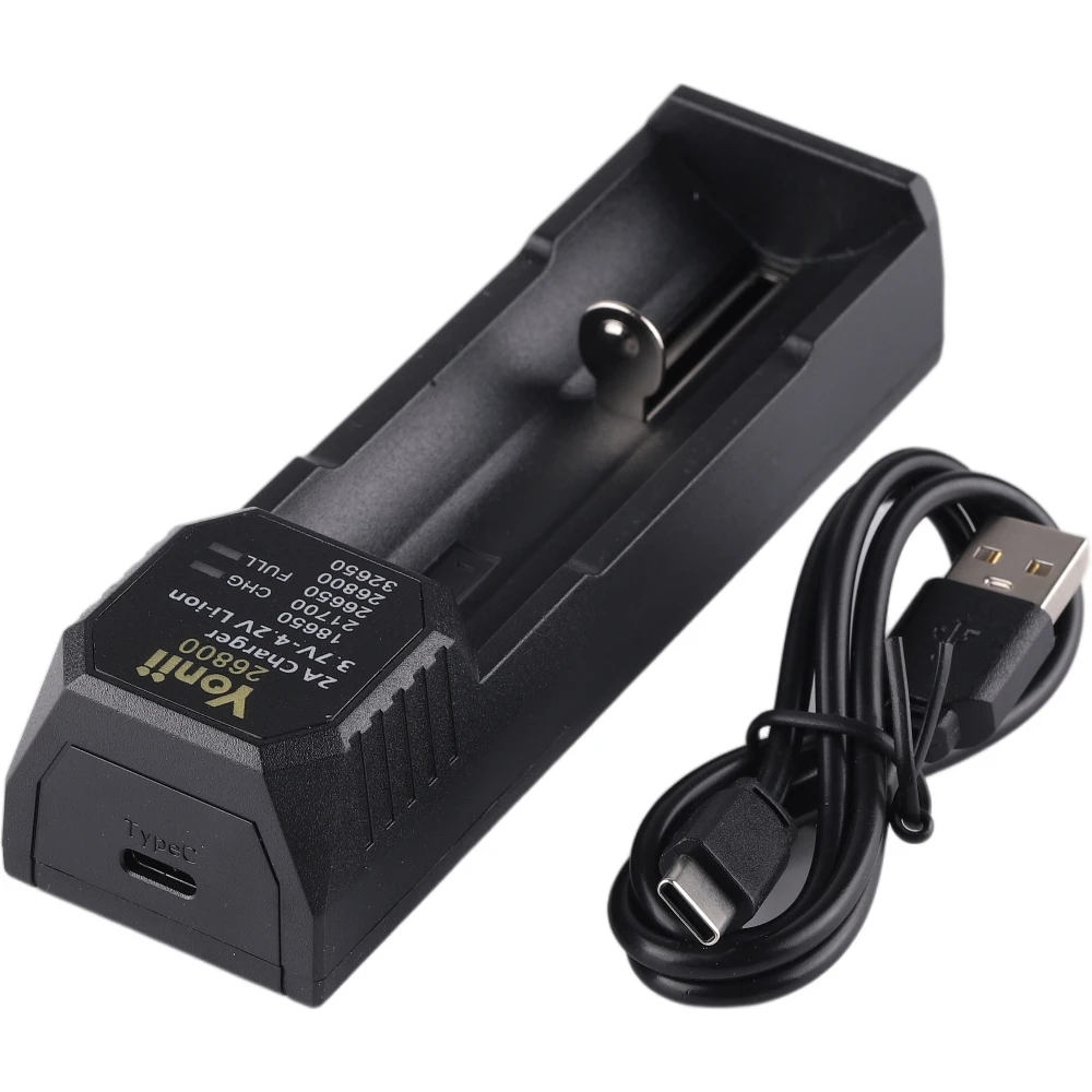 Yonii 26800 Charger for 3.7-4.2V Li-ion 18650 21700 26650 26800 32650 Battery