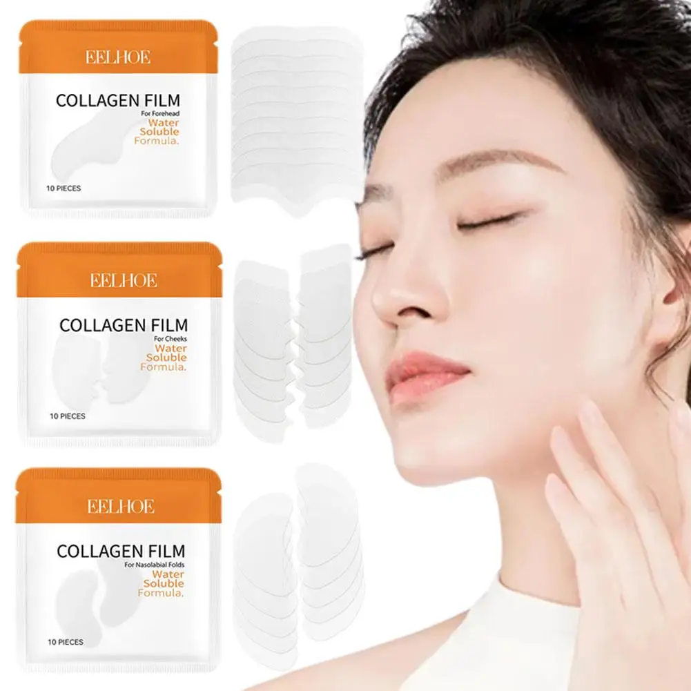 Collagen Water-soluble Cheek Patch Protein Film Mask Fold Face Care Forehead Brightening Repair Skin Nasolabial Patch Wrink S2A3