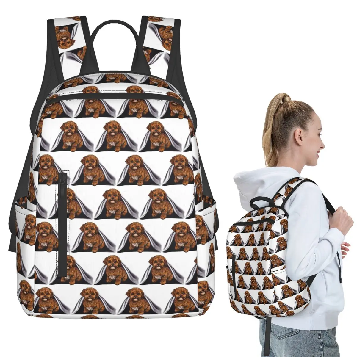 

Cavalier King Charles Spaniel Under Cover Backpack Student BookBag Children School Bag Laptop Shoulder Bags Boys Girls
