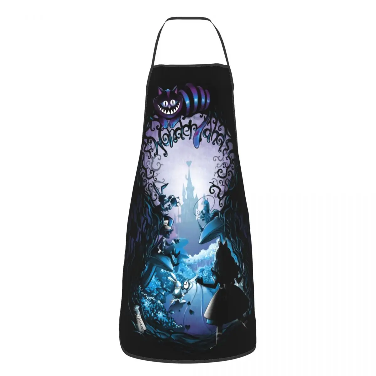 Delantal de Chef de cocina personalizado Unisex, gato de Cheshire, para hornear, Alicia en el país de las Maravillas, Manga, Tablier, cocina para pintar