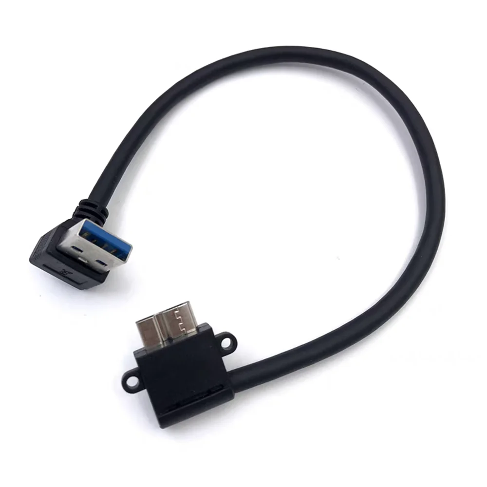 

Double bend USB male pair micro USB 3.0 portable hard drive data cable, left and right bend micro-B computer connection cable