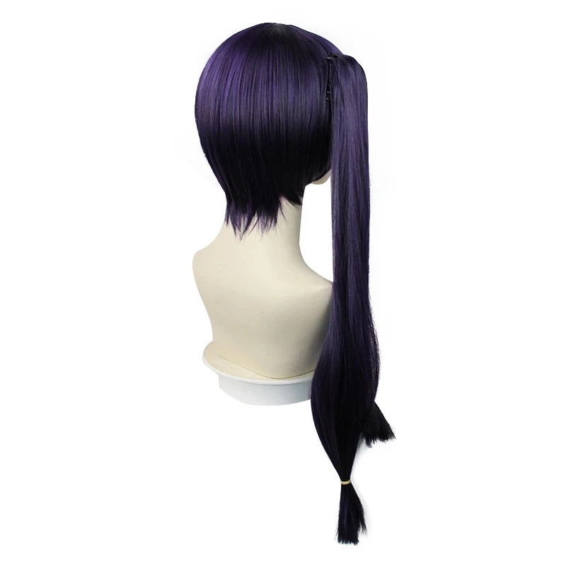 Mona peruca jogo roxo genshin impacto mona rabo de cavalo longa peruca cosplay traje resistente ao calor do cabelo sintético perucas femininas festa