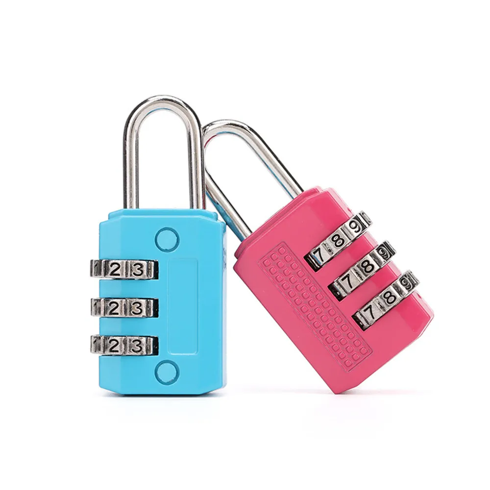 3 Digit Code Combination Password Lock Zinc Alloy Travel Mini Carrying Luggage Case Backpack Lock Padlock Travel Accessories