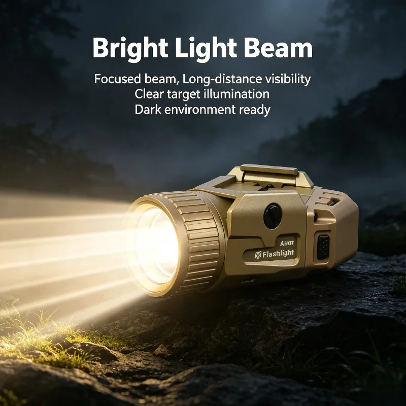 800LM LED Flashlight USB Rechargeable Lamp Quick Release 20MM Rail Bracket Easy Installation Accessory