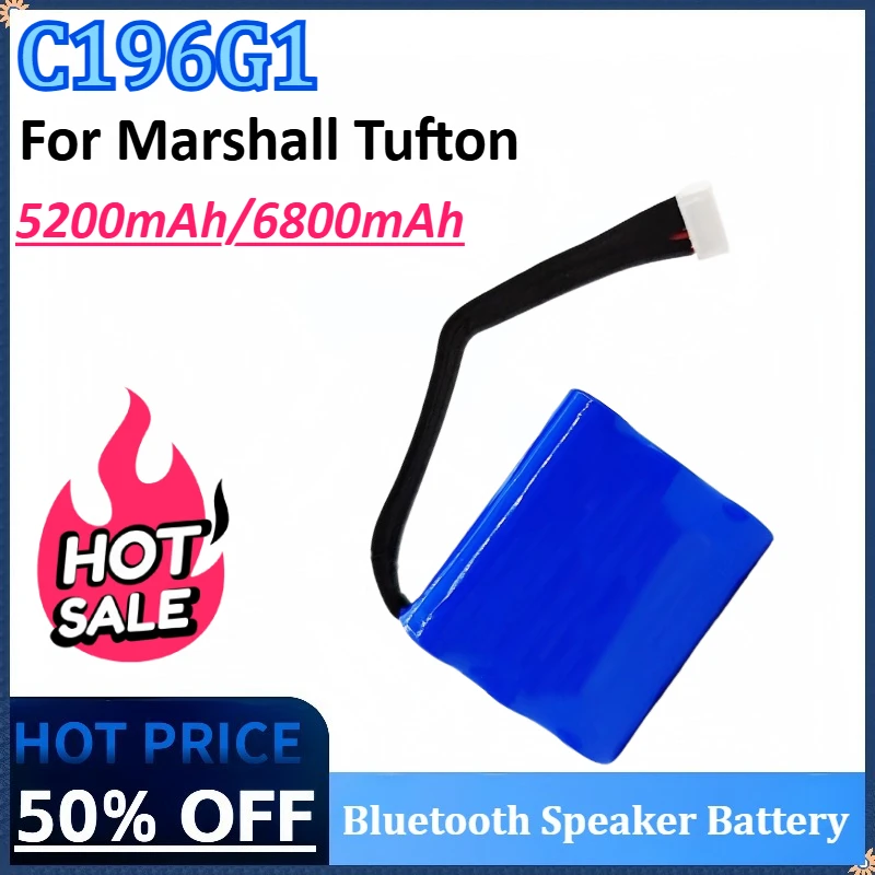 

Новый C196G1 10,8 В 5200 мАч/6800 мАч Bluetooth-динамик для аккумуляторной батареи Marshall Tufton