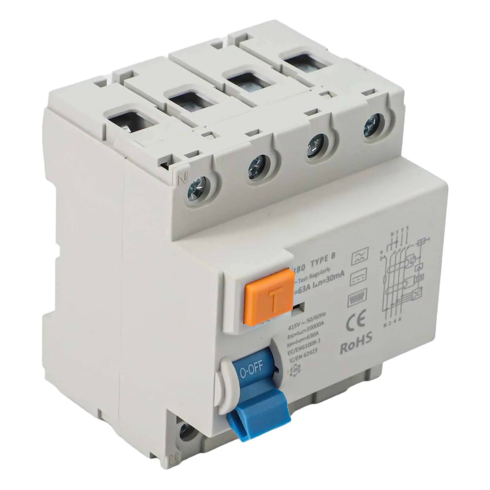 

Circuit Breaker 4-Pin Circuit Breaker White Residual Current Circuit Breaker Challenging Environment Performance