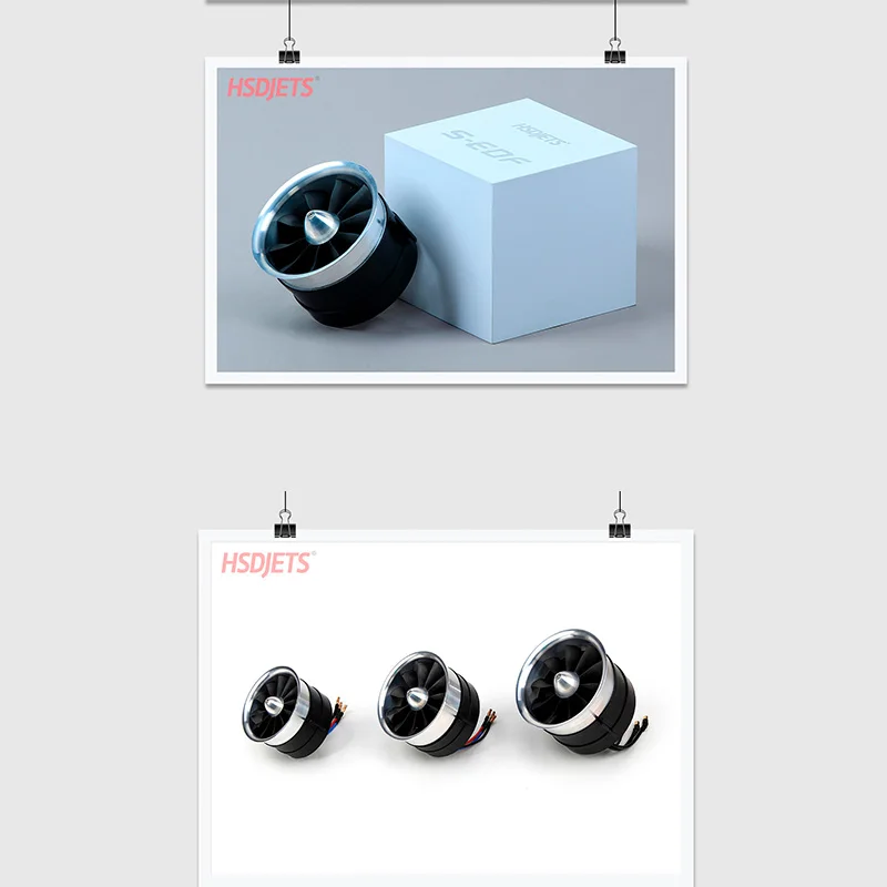 HSDJETS Semi Metal 90/105/120mm EDF With a Maximum Thrust Of 8.6kg, Suitable For Remote-Controlled Aircraft With Duct Fans