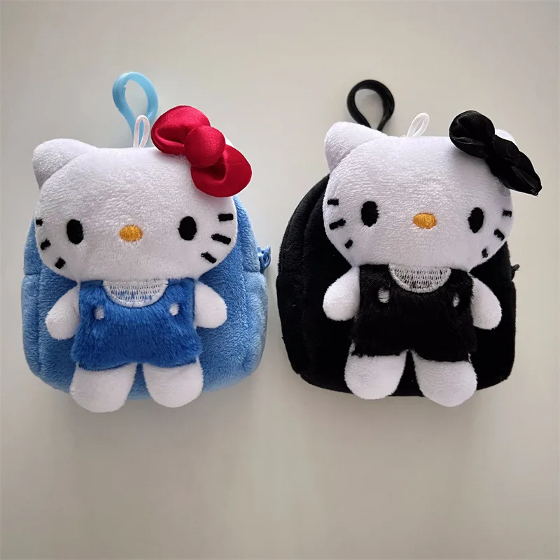 حقيبة يد عصرية محمولة من القطيفة على شكل رسوم متحركة وأنيمي على شكل قطة مناسبة للتخزين في الهواء الطلق وحقيبة صغيرة صغيرة مع سلسلة مفاتيح #3