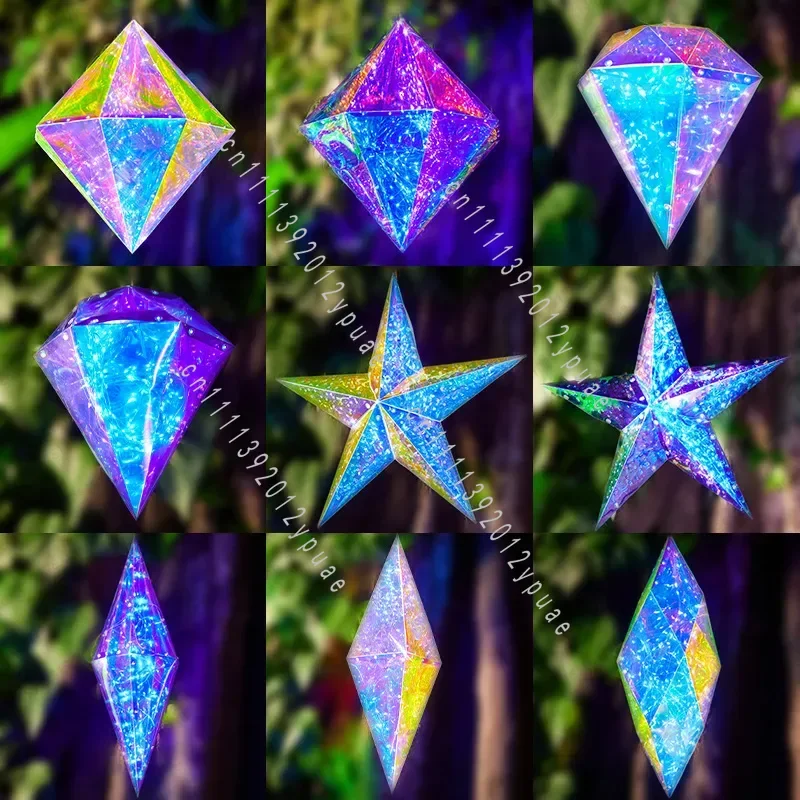 Square Top Diamond Pendant Ornament, Wedding Hotel Mall Cultural Tourism Venue Atmosphere Layout Decoration