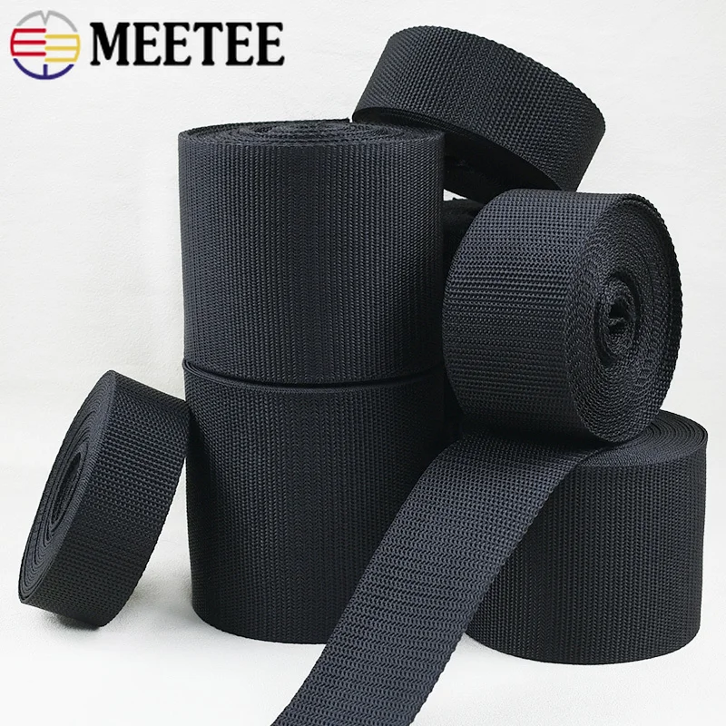 

5M 20-100mm Black Webbing Straps Decoration Ribbons Band Shoudler Bag Strap Belt Sling Dog Collar Tapes DIY Sewing Accessories
