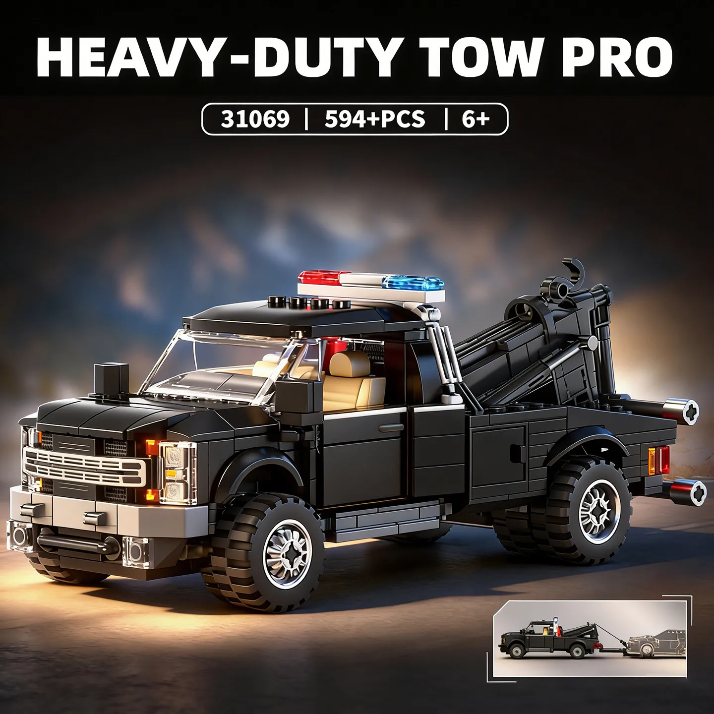 

Конструктор-модель F450 с прицепом, развивающая сборная игрушка-машинка, подарок для мальчиков, украшение для рабочего стола