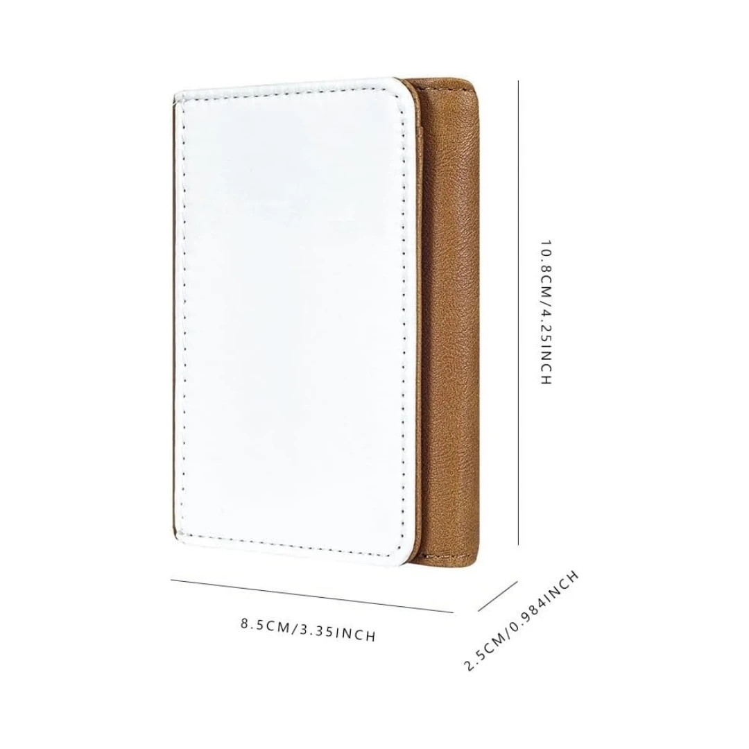 Paquete de 10 billeteras en blanco para sublimación para hombre, billetera triple de cuero PU fina y elegante con ventana de identificación, billeteras para impresión por transferencia de calor Diy