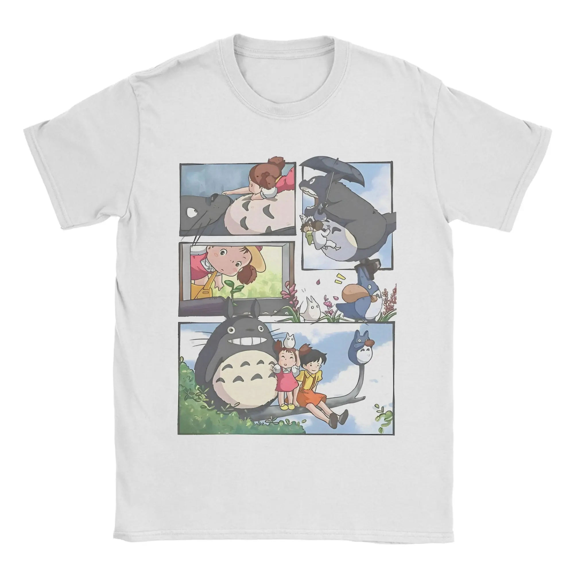 T-Shirts für Männer und Frauen, Hayaos Miyazakis Cartoon-Anime-Neuheit, reine Baumwolle, O-Ausschnitt, kurzärmelige T-Shirts, grafische Kleidung – Detail 4
