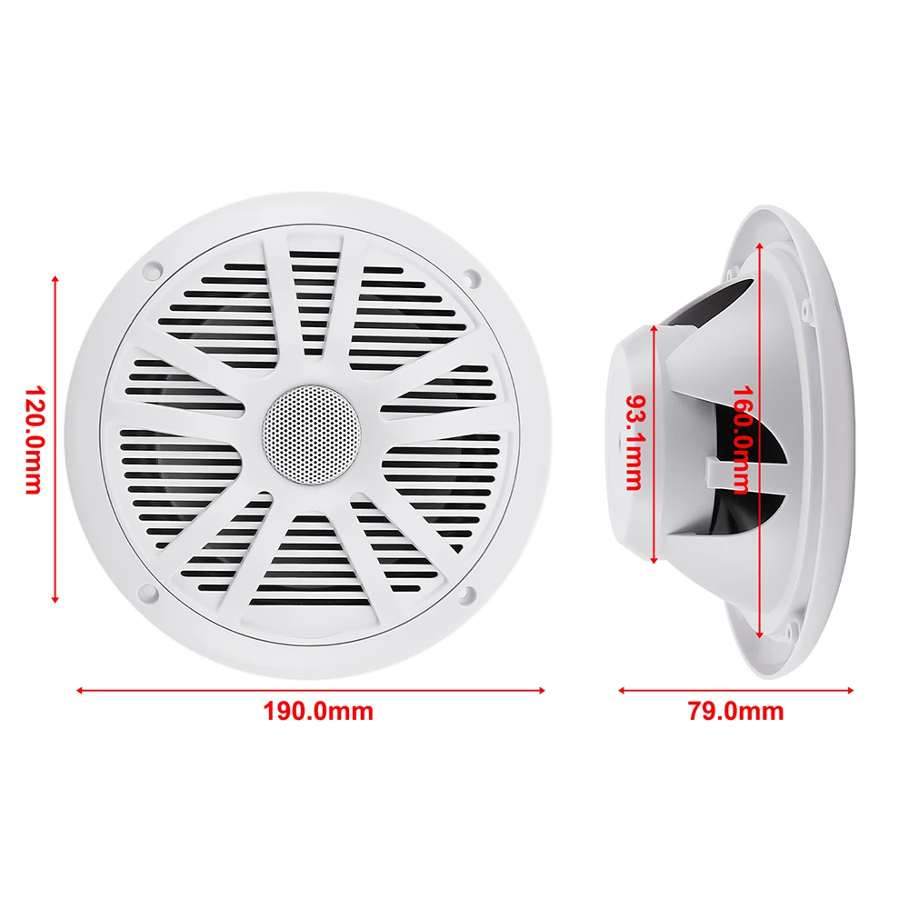 6.5 Inch Marine Speaker Waterproof Weather Resistant Stereo Boat Speakers for Yachts Golf cart ATV UTV Ship Sauna