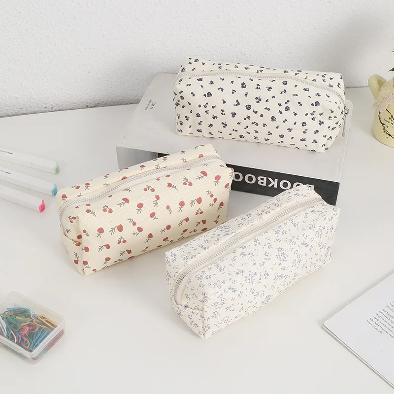 1 Pcs Kawaii Pencil Case Cute small crushed flower  Boxcase  Bag  Supplies Stationery