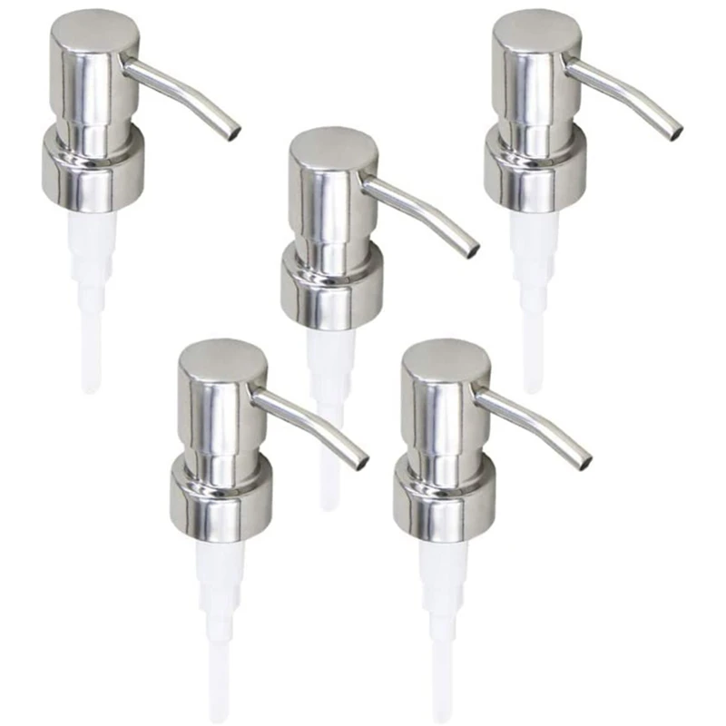 10Pcs Stainless Steel Soap Pump Replacement 28 Teeth Metal Bottle Nozzles Lotion Dispenser Head