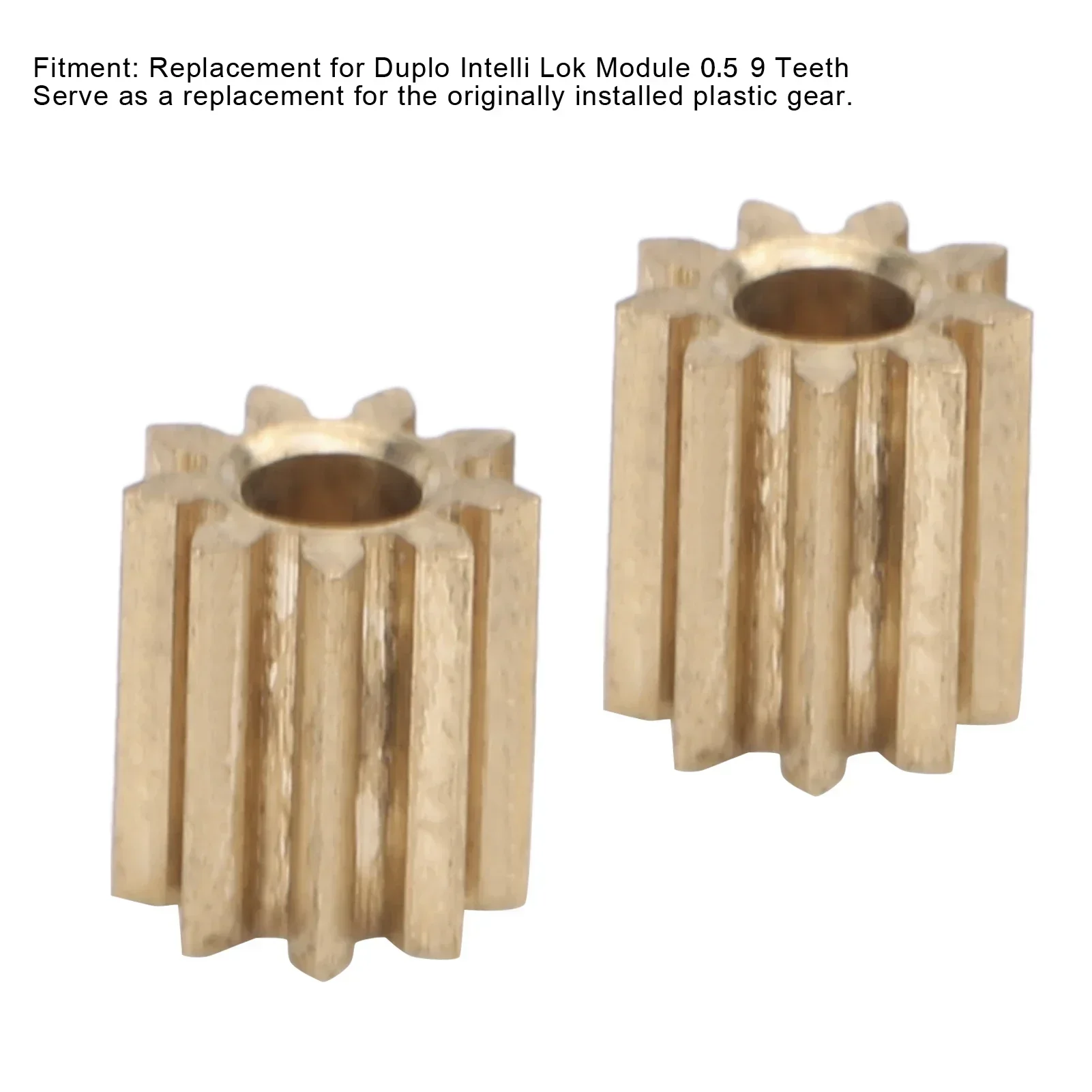 2pcs Motor Pinion Gear Brass Replacement For Duplo Intelli Lok Module 0.5 9 Teeth