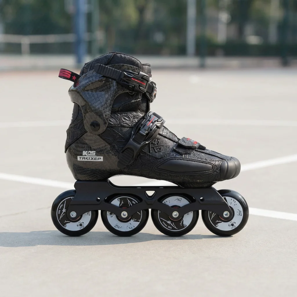 2026  Professional Adult Carbon Fiber Leather Shell Flat Roller Shoes Single Row Wheels In-line style for Men's Women's