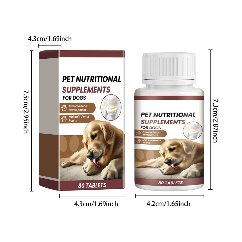 Dog Calciums Chewable Supplements 80Tablets Skeletal Maintainence Supplements Dropshipping