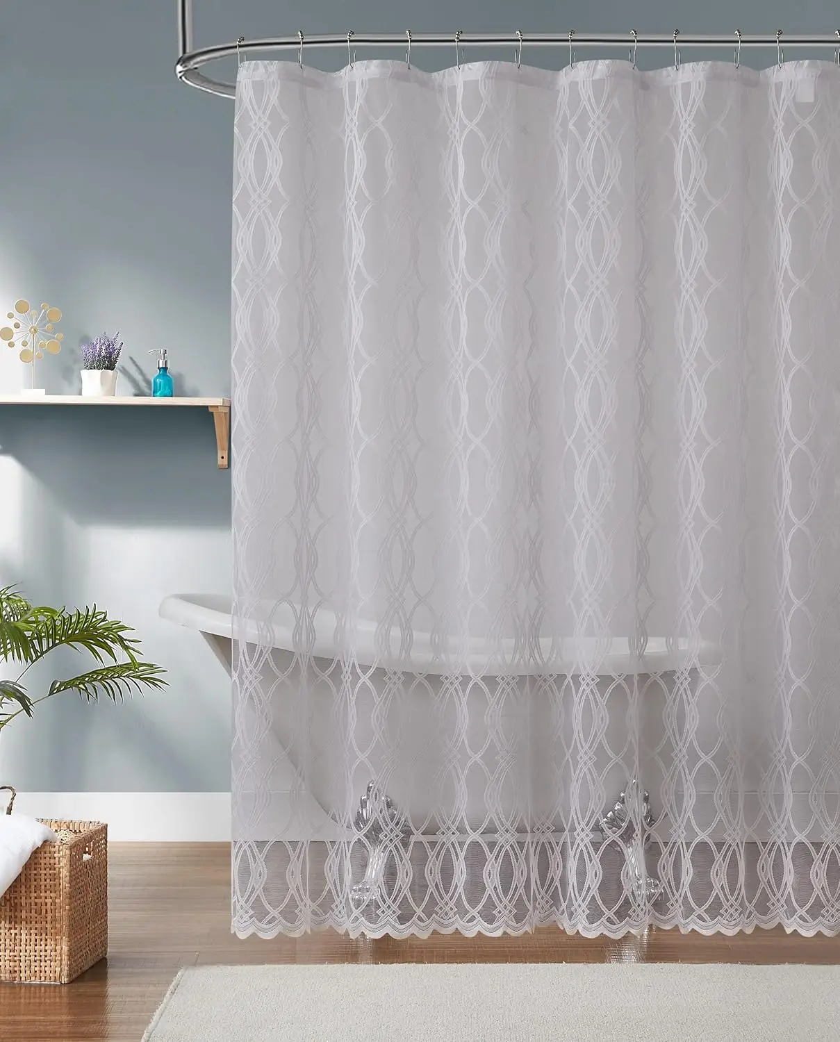 

Минималистичная занавеска для душа белого цвета для минималистского декора ванной комнаты Эстетический или современный декор ванной комнаты. 72-дюймовый Geome i