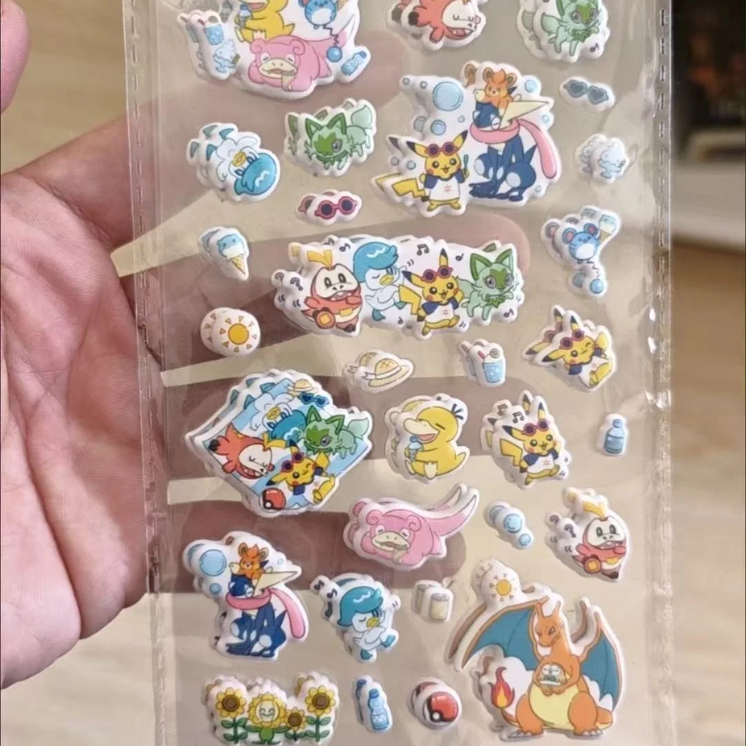 Pokemon Pikachu Psyduck Squirtle Bubble Cotton Three-Dimensional Sticker Diy Phone Case Water Cup Decorate Friend Birthday Gift view 3