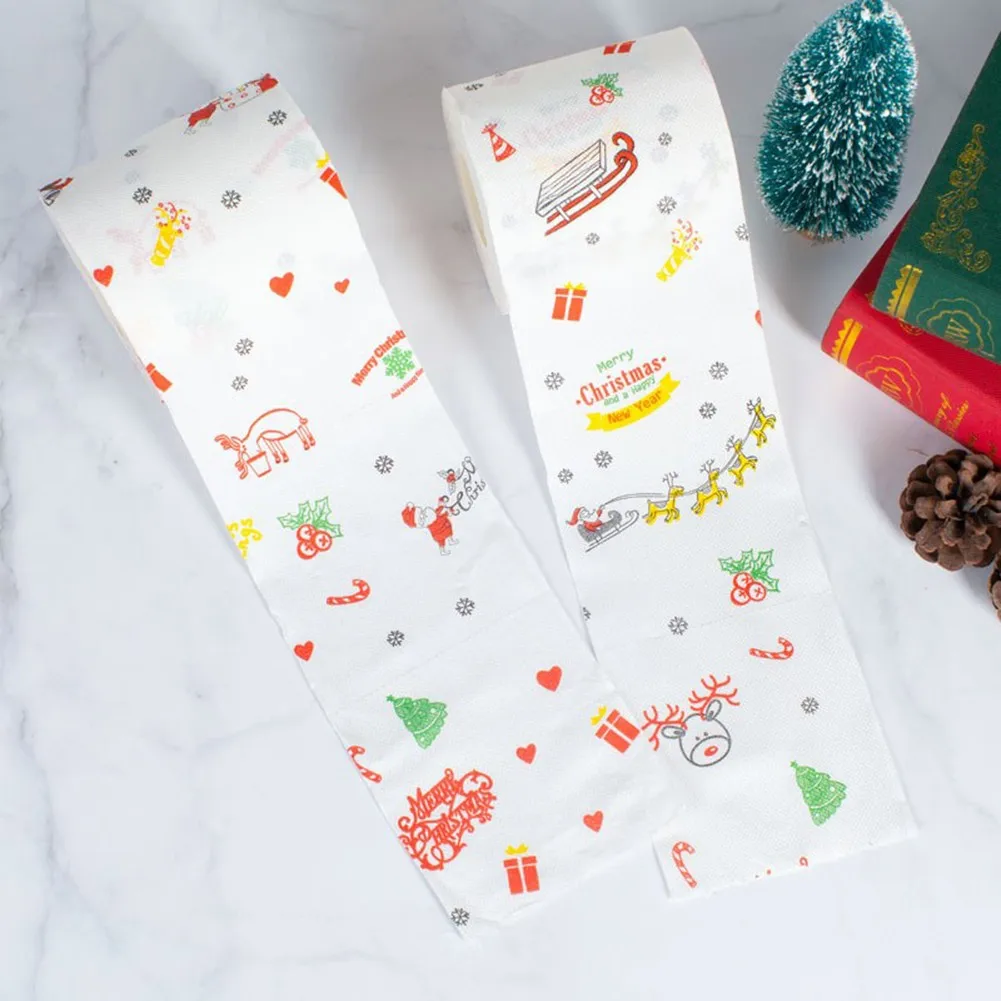 Bathroom Paper Toilet Paper Paper Material 10*10*10cm Bathroom Supplies Christmas Pattern Creative Toilet Paper - Detail 1