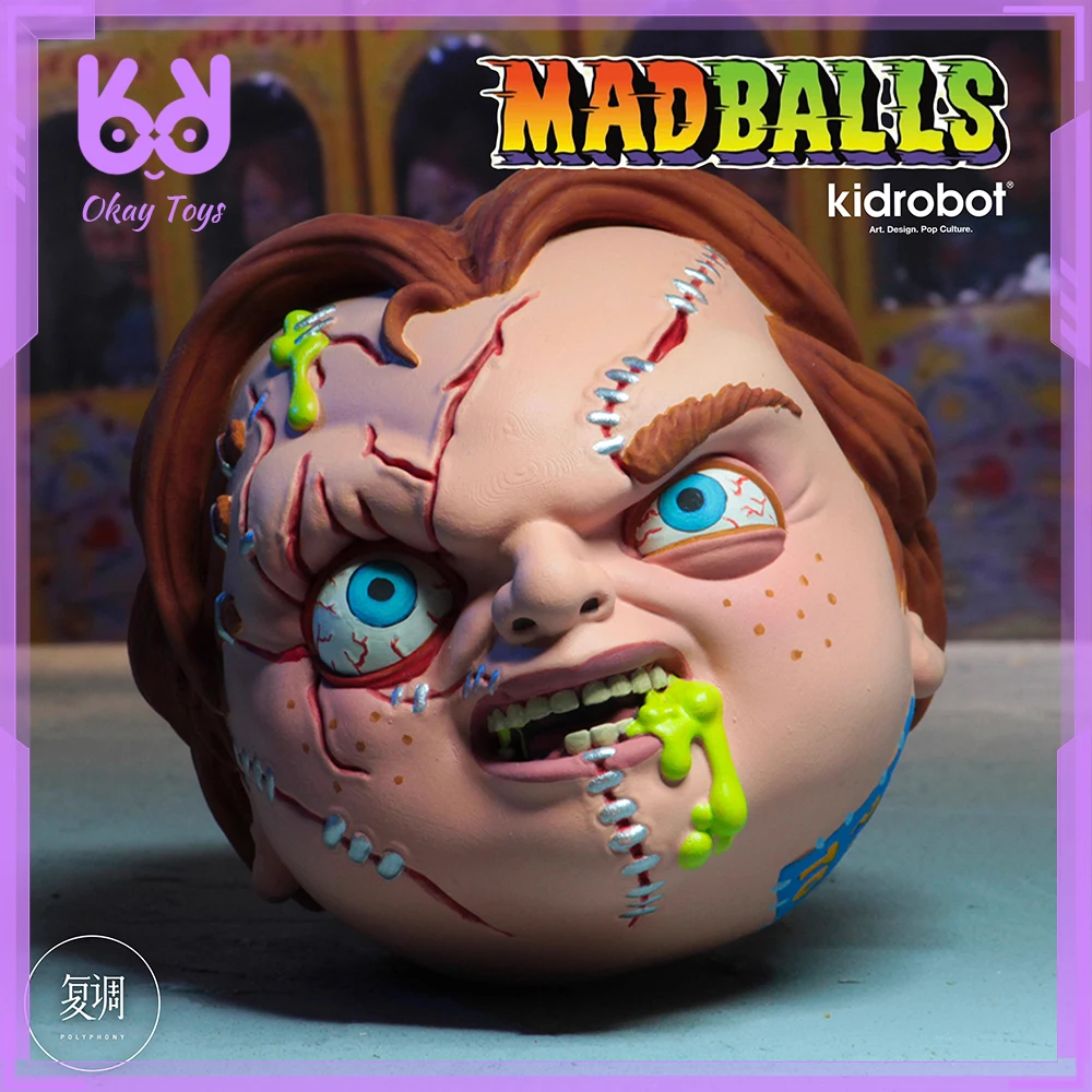 Kidrobot Madballs Anime Figure Horror Series Horrorballs Chucky Pennywise Pinhead Collectible Cartoon Ornament Pvc Toys For Kid