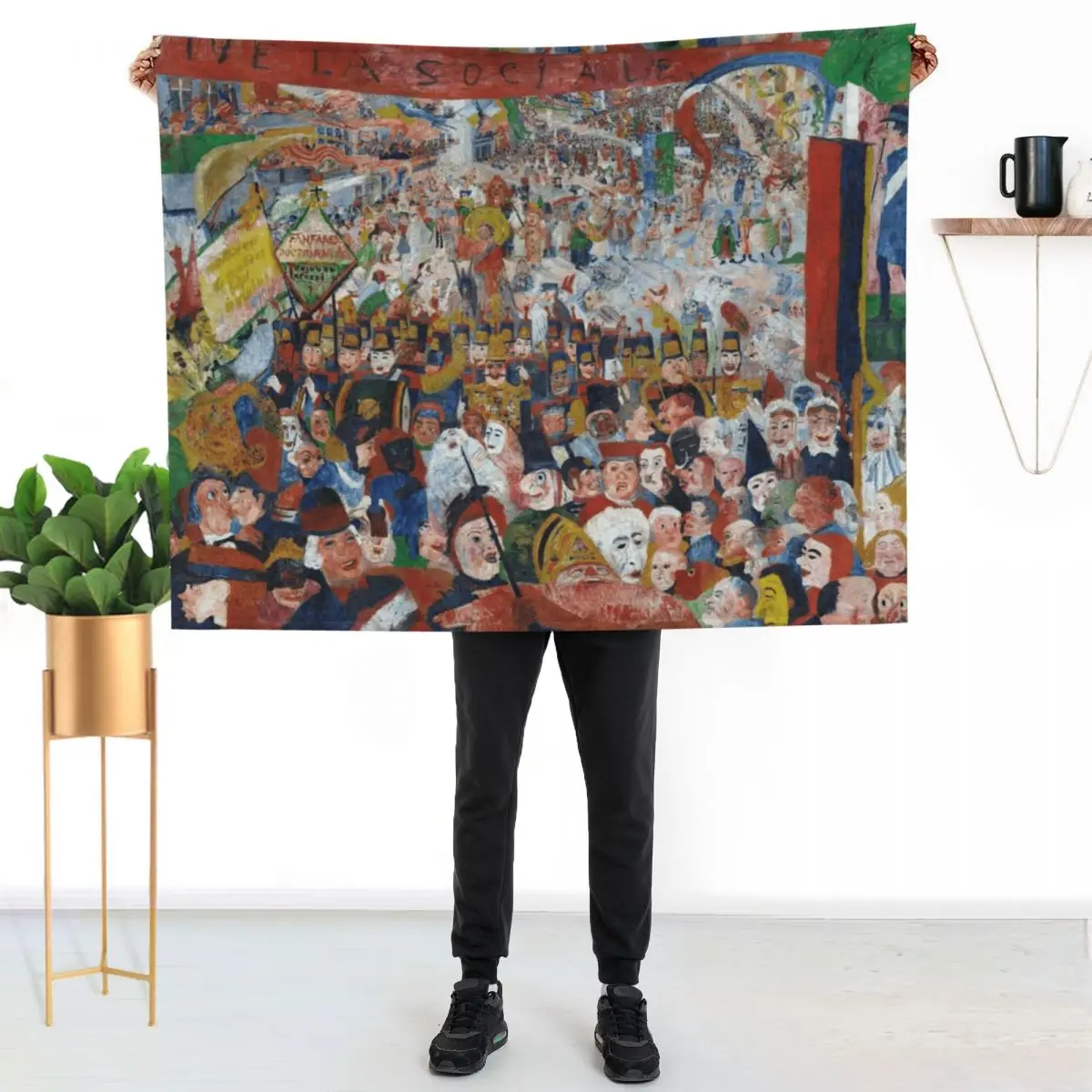 James Ensor Christ's Entry Into Brussels in 1889 Throw Blanket Baby Large Cute Bed linens Sofa Quilt Luxury Brand Blankets