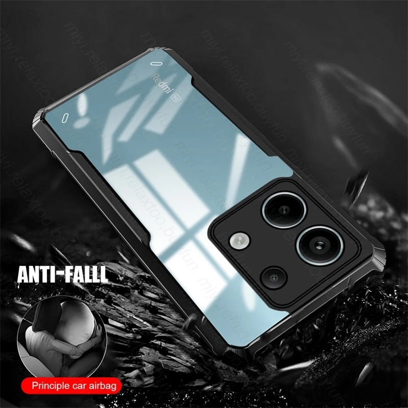 Transparent Acrylic Shockproof Armor Case Redmy Note13 Pro+ Pro Plus TPU Soft Frame Protect Fundas For Redmi Note 13 Pro 5G 4G
