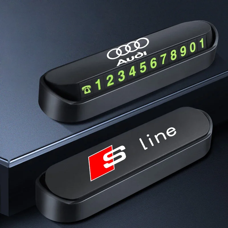 

1Pcs Car Temporary Parking Card Phone Number Card Accessories For Audi Sline A1 A3 A4 A5 A6 A7 A8 B8 B9 B6 C6 Q2 Q3 Q5 Q7 Q8 TT