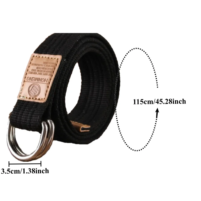 Korean-Style Everyday Casual Belt for Men and Women—Trendy Double-Ring D-Ring Buckle,Durable Commuter Belt for Teens