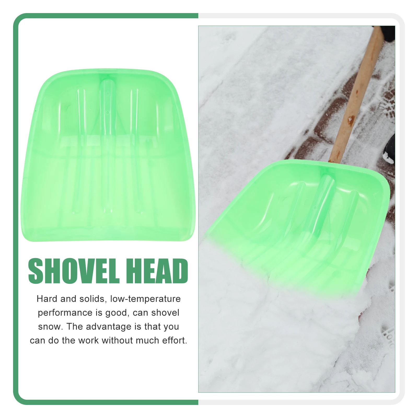 Head Replaceable Durable Ice Snow Shovel Outdoor Snow Removal Tool For Driveway Farm Feeding Portable Plastic Shovel Attachment