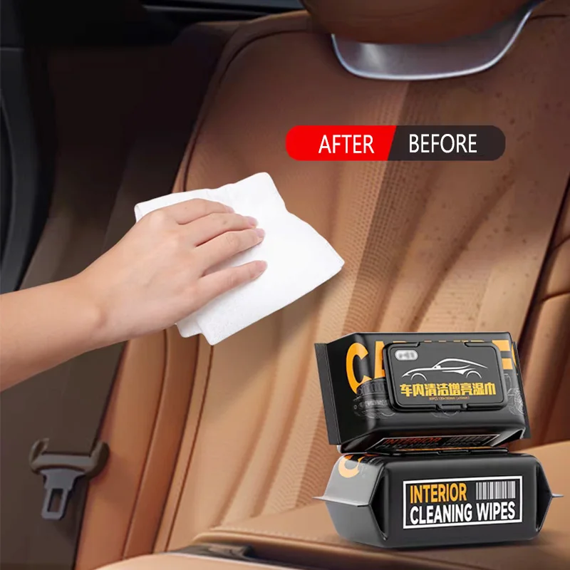 1Pc Car Interior Cleaning Wipes Multi-functional For Dashboard Seat Leather Console Carpet Disposable Clean Car Washing Towel