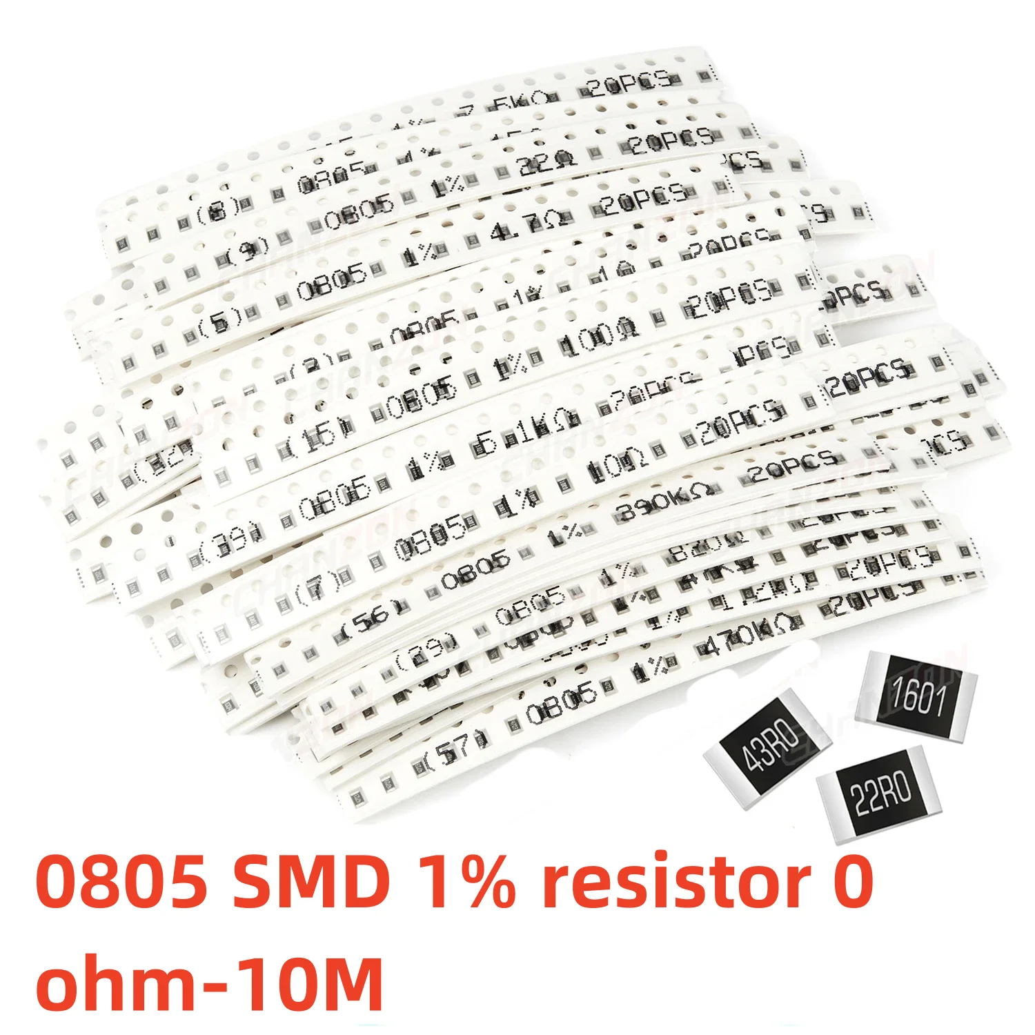 

0805 1% High Precision SMD Resistor Kit 0ohm 1 330 470 1K 4.7K 5.6K 33K 43K 47K 51K 56K 62K 68K 75K 82K 100K 1M Ohm Assorted Set