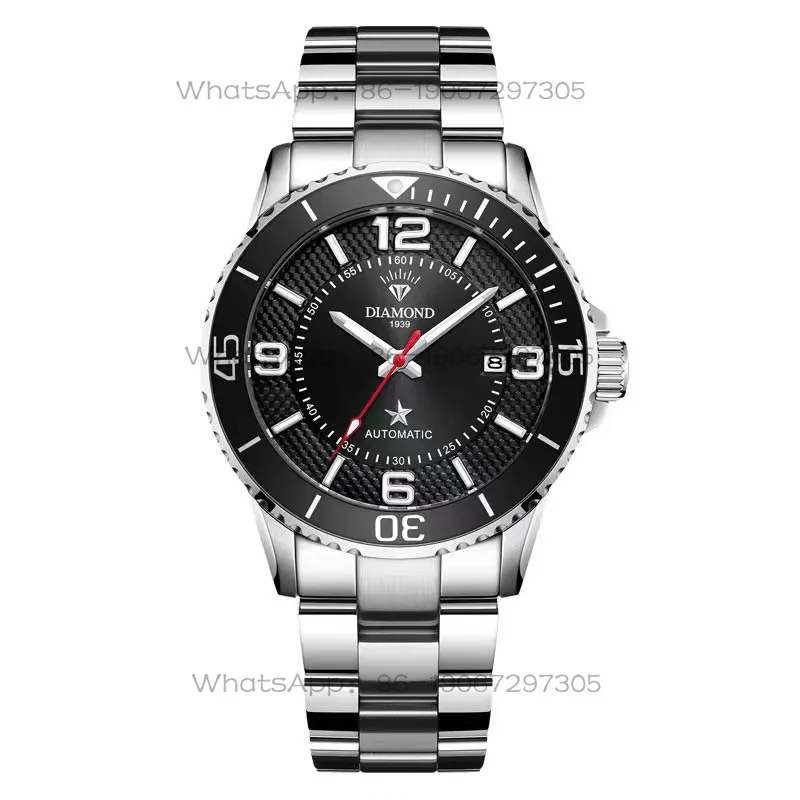 

24-Hour Shipping Shanghai Diamond Brand Mechanical Watch Green Water Ghost Waterproof Luminous Large Dial Men's Watch