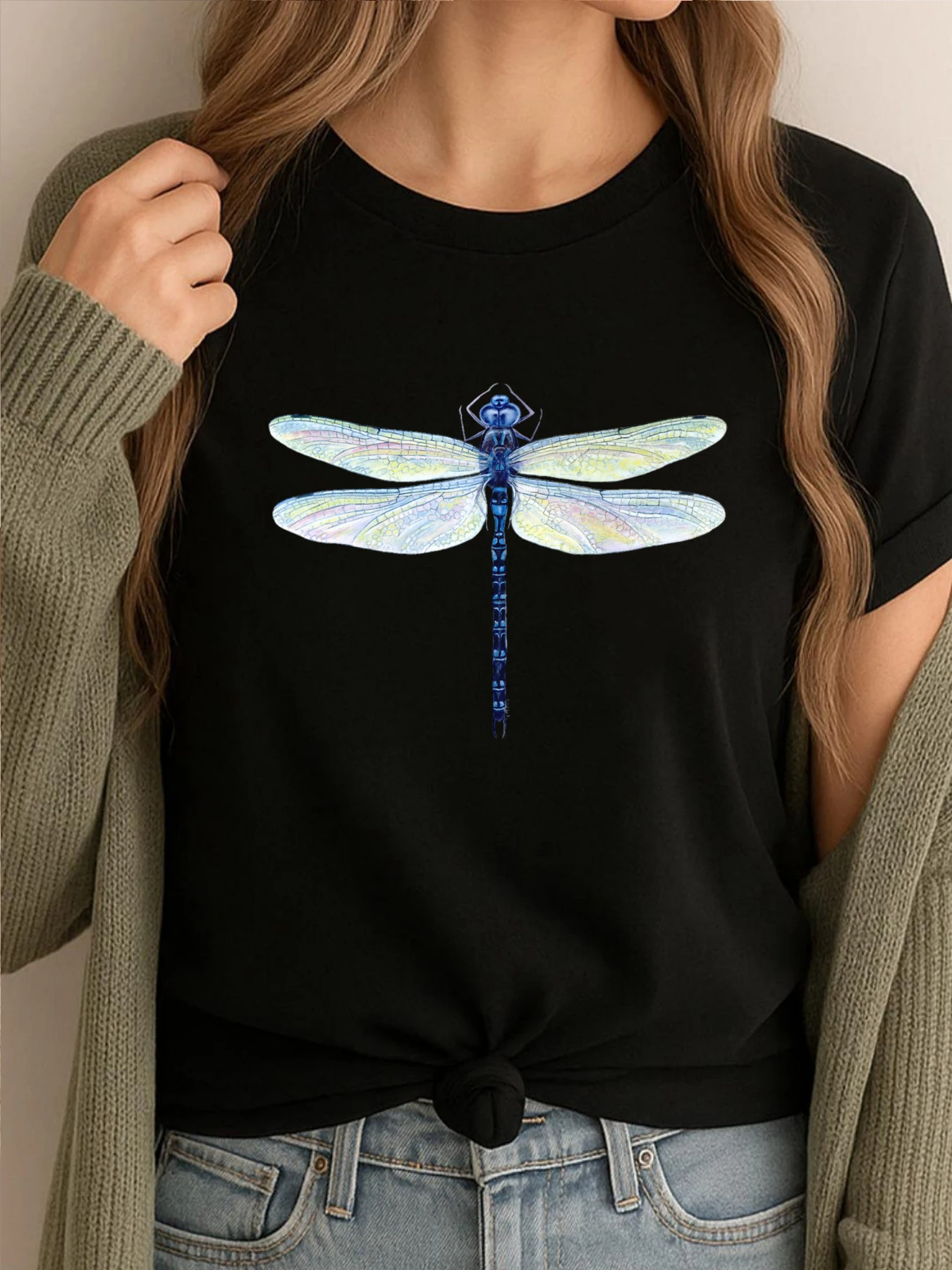 

Spatterdock Dragonfly Graphic T Shirt Men Crazy Funny Tees Mens High Quality Comfortable Printed Clothes