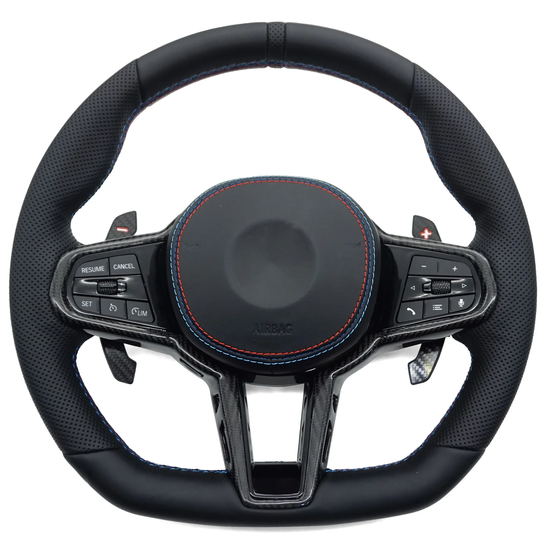 Suitable for BMW f40 leather semi-punched three-color suture black correction mark without m button with heating assembly
