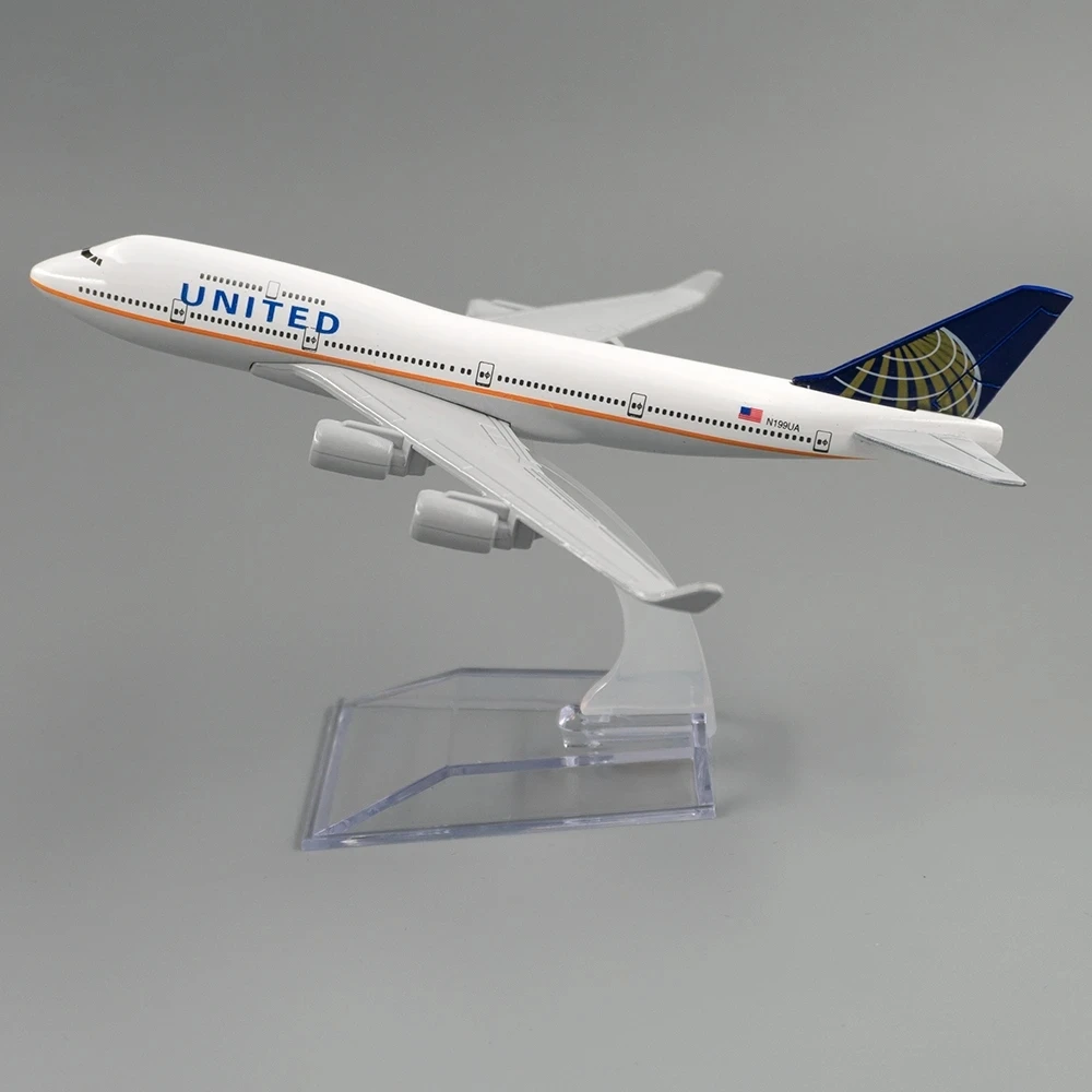

Масштаб 1/400 United Airlines 16 см 747, литая под давлением модель самолета из сплава металла для украшения украшений