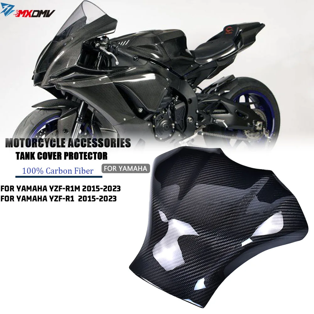 Motorcycle Carbon Fiber Fuel Tank Cover Protector For YAMAHA YZFR1 YZFR1M YZF R1 R1M 2015 -2023