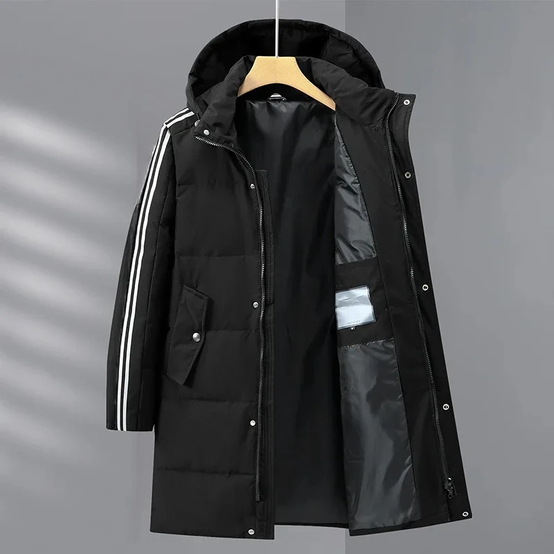 New Winter Men Hooded Casual Long Puffer Jackets Duck Down Coats Thicker Parkas Quality Couples Outdoor Windproof Warm Jackets 3