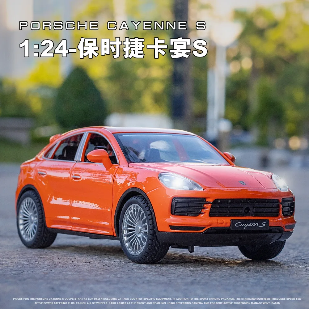 

1:24 Porsche Cayenne S Turbo SUV Alloy Car Model Diecasts Metal Toy Car Model Simulation Sound Light Collection Kids Gift