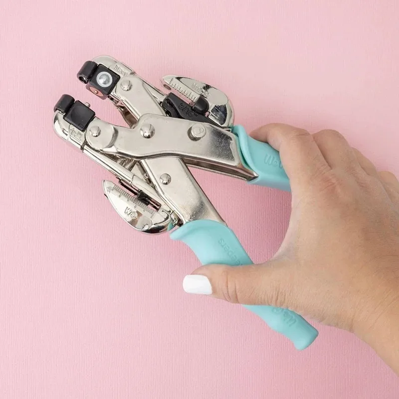 Blue Hand‑Held Metal Eyelet Pliers 3mm/5mm Dual‑Size Hole Puncher Portable Single‑Hole Punch Tool Diy Multi‑Material Crafts
